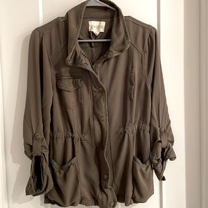 Sky And Sparrow Lightweight Utility Jacket Large Olive Green